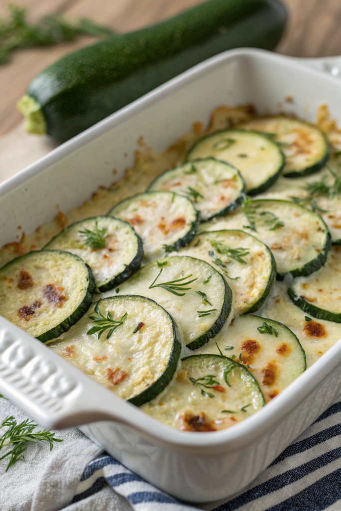 Creamy Parmesan Baked Zucchini Recipe