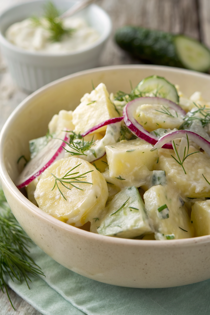 Potato and Cucumber Salad with Creamy Dill Dressing