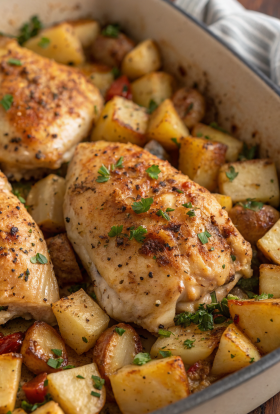 Garlic Parmesan Chicken and Potatoes Recipe